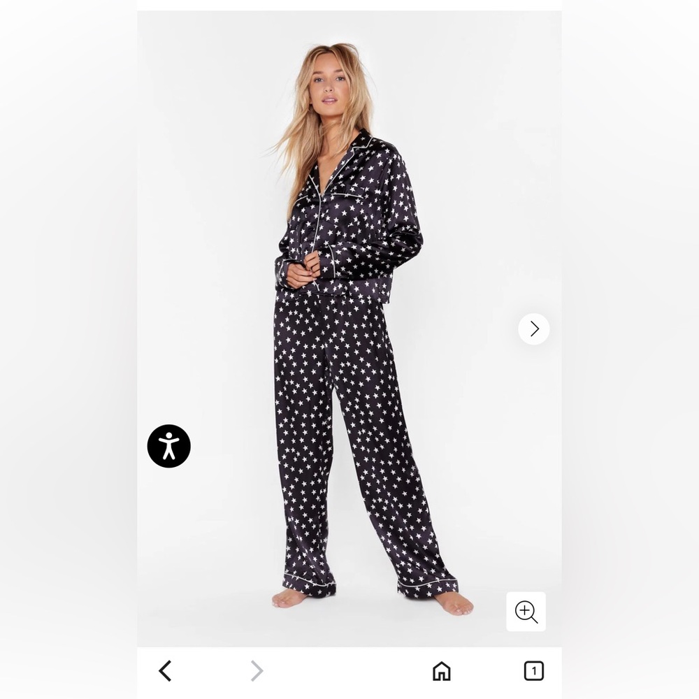Nasty Gal Black and White Star Pajama Set